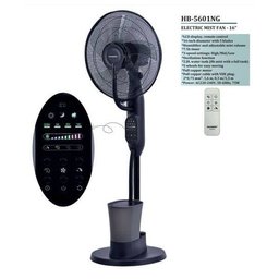 مروحة ستاند مع رذاذ هاوسبرغ Hausberg 16 بوصة – أسود / رمادي Hausberg HB-5601NG Stand Misting Fan - 16 Inch - Black / Gray