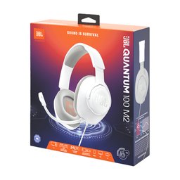 7297. جي بي ال سماعة رأس Quantum 100 M2 سلكية للألعاب ابيض 7297. JBL Quantum 100 M2 Gaming-Wired Over-ear Headset white