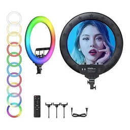 رينغ لايت ملون MJ56 RGB إضاءة ستوديو ناعمة للمحتوى والتصوير RGB LED Soft Ring Light MJ56