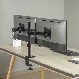 حامل شاشتين مكتبي متحرك من الفولاذ LDT66-C024 LDT66-C024 Dual-Monitor Steel Articulating Monitor Mount