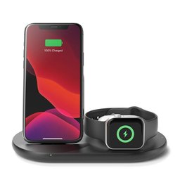 حامل شحن لاسلكي بوست جارج ثلاثة في واحد BoostCharge 3-in-1 Wireless Charger for Apple Devices