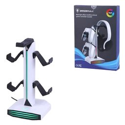 ستاند ديدسكول RGB متعدد الوظائف لليدات والسماعة DEADSKULL RGB Multifunctional Headset & Dual Controller Stand