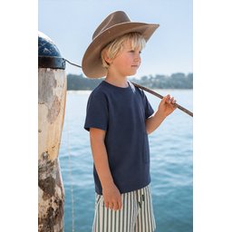 تي شيرت أطفال قطن 1-8 سنوات - أزرق كحلي Kids' T-Shirt 1-8 Years - Navy Blue