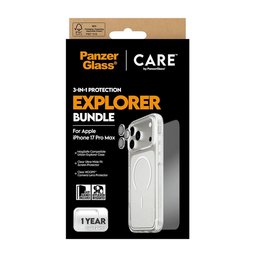 حزمة حماية فاخرة Explorer ثلاثية (3-في-1) للايفون 17برو ماكس PanzerGlass® | CARE by PanzerGlass® 3-in-1 Flagship Explorer Bundle iPhone 17 Pro Max