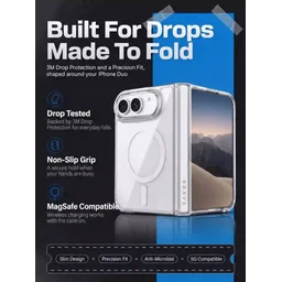 كفر بريف جارد شفاف ماج سيف وقابل للطي لهاتف أيفون ديو مع حماية من السقوط 15 قدم BRAVE GUARD Clear Magnetic Shockproof Case for iPhone Duo (15FT Drop Protection)