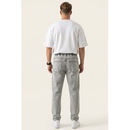 بنطلون جينز رجالي بقصة مريحة Baggy 30076 - لون حجر Men's Relaxed Fit Baggy Jean Pants 30076 - Stone Color