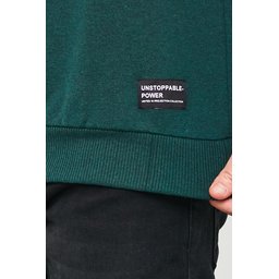 سويتشيرت رجالي بغطاء رأس وجيب كانجارو - أخضر داكن Men's Dark Green Hooded Kangaroo Pocket Sweatshirt