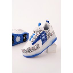 حذاء رياضي Muggo FLOW للأطفال بعجلات وإضاءة - أزرق Muggo FLOW Kids' Light-Up Roller Sneaker Sports Shoes - Blue