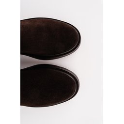 Muggo CHELSEY حذاء بوت رجالي شتوي جلد طبيعي بسحاب مزدوج - بني - شمواه Muggo CHELSEY Men's Genuine Leather Double Zipper Winter Boots - Brown - Suede