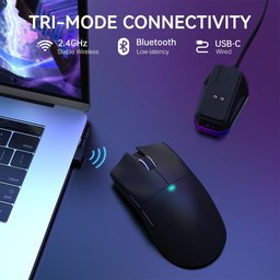 ماوس ألعاب أتاك شارك X11 لاسلكي ثلاثي الاتصال مع قاعدة شحن مغناطيسية وإضاءة RGB ATTACK SHARK X11 Tri-Mode Wireless Gaming Mouse with Magnetic Charging Dock