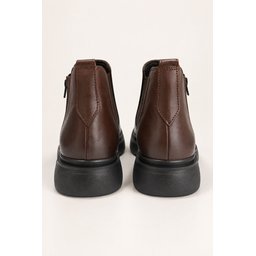 حذاء تشيلسي رجالي MUGGO LENOX جلد طبيعي بسحاب ونعل سميك - بني MUGGO LENOX Men's Genuine Leather Chelsea Boots with Zipper & Chunky Sole - Brown