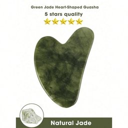 طقم مساج الوجه بحجر اليشم: رولر وحجر الجواشا (قطعتان) Jade Face Roller & Gua Sha Set – 2-Piece Facial Massage Tools