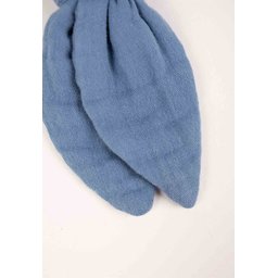 عضاضة أسنان من قماش الموسلين والخشب الطبيعي - أزرق نيلي Wooden Muslin Teether - Indigo Blue