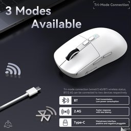 ماوس ألعاب أتاك شارك X6 فائق الخفة مع قاعدة شحن مغناطيسية وإضاءة RGB ATTACK SHARK X6 Tri-Mode Wireless Gaming Mouse with Magnetic Charging Dock