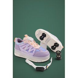 حذاء رياضي MUGGO SKY للأطفال بعجلات وإضاءة - بنفسجي Muggo SKY Kids' Light-Up Roller Sneaker Shoes - Lilac