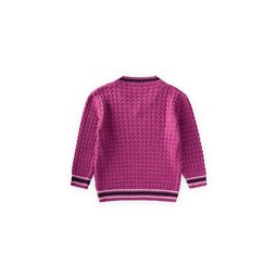 سترة أطفال برقبة V محبوكة بضفائر من ERGUVAN - أرجواني (2-9 سنوات) ERGUVAN Kids' Braided V-Neck Sweater - Lilac (2-9 Years)