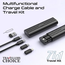 حقيبة محولات وشاحن طوارئ متعددة الوظائف بروميت بيرك للسفر بقدرة 60 واط Promate PERK Compact All-in-1 Charging Cable & Travel Kit (60W)