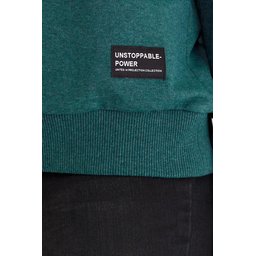 سويت شيرت نسائي بيسك بياقة دائرية - أخضر بترولي Women's Basic Crew Neck Sweatshirt - Petrol Green