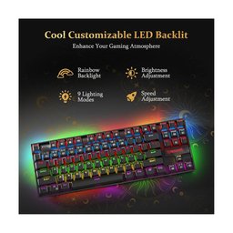 كيبورد ألعاب ميكانيكي ريدراجون K552 RGB عربي | أسود، TKL مدمج، أحرف عربية، سلكي USB، إضاءة RGB Redragon K552 RGB Arabic Wired Mechanical Gaming Keyboard | Black, TKL Layout, Arabic/English Keys, USB, RGB
