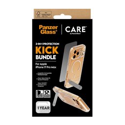 حزمة حماية 3-في-1 مزودة بقاعدة تثبيت للايفون 17 برو ماكس PanzerGlass® | CARE by PanzerGlass® 3-in-1 Feature Kick Bundle iPhone 17 Pro Max