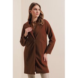 معطف 9085 Kaşe Kaban - بني داكن 9085 Kaşe Kaban Coat - Dark Brown