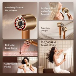 دريمي مجفف شعر Miracle Pro عالي السرعة- ذهبي Dreame Miracle Pro High-Speed ​​Hair Dryer - Gold