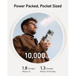 انكر - شاحن طوارئ مغناطيسي بتقنية Qi2 بقدرة 10000 مللي امبير وبقوة شحن 27 واط - ابيض Anker MagGo Qi2 Power Bank 10K mAh 27W White