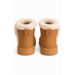 Muggo TOFFE حذاء بوت شتوي بناتي مبطن بالفرو مع فيونكة - توباكو Muggo TOFFE Girls' Winter Fur-Lined Boots with Bow Detail - Tobacco