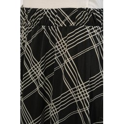 تنورة نسائية مبطنة بنقشة 8075 - أسود داكن Women's Patterned Lined Skirt 8075 - Dark Black