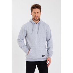 سويت شيرت رجالي بغطاء رأس وجيب كانجارو - رمادي Men's Hoodie with Kangaroo Pocket - Grey
