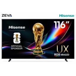 شاشة هايسنس 116 إنش RGB-MiniLED 4K ذكية مع معدل تحديث 165Hz ومعالج Hi-View AI Engine X Hisense 116-Inch RGB-MiniLED 4K Smart TV with 165Hz Refresh Rate and Hi-View AI Engine X