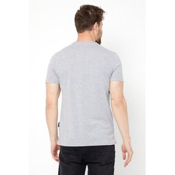 تي شيرت رجالي قطن 100% بقصة عادية وياقة دائرية - رمادي Men's 100% Cotton Regular Fit Crew Neck Basic T-Shirt - Grey