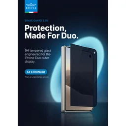 لاصق شاشة حماية خصوصية بريف بدرجة صلابة 9H لهاتف أيفون ديو BRAVE 160° Anti-Spy Privacy Tempered Glass Screen Protector for iPhone Duo