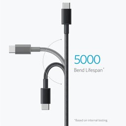 أنكر كابل نايلون مضفر يو إس بي أي إلى يو إس بي سي بطول 1.8 متر Anker Nylon Braided USB-A to USB-C Cable 6ft- 1.8m