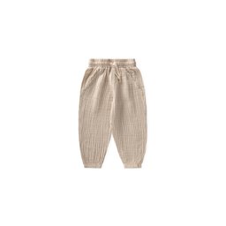 بنطلون شالوار موسلين للأطفال 1-6 سنوات - أخضر فاتح مخطط Muslin Harem Pants for Kids 1-6 Years - Soft Green Striped