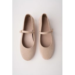 حذاء باليه نسائي Muggo BERNY بكعب مخفي وحزام واحد - بيج Muggo BERNY Women's Hidden Heel Single Strap Ballet Flats - Beige