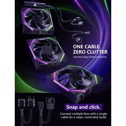 طقم مراوح آسيا هورس NYOTA PRO بتصميم Reverse – أسود، 3 مراوح قياس 120 ملم AsiaHorse NYOTA PRO Black Reverse 120mm Case Fan (3-Fan Pack)
