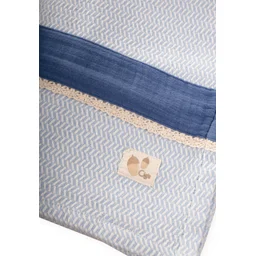 بطانية أطفال Hasır بتصميم منسوج وشرائط، 85x100 سم، أزرق نيلي Hasır Woven Design Striped Baby Blanket 85x100 cm, Blue Indigo