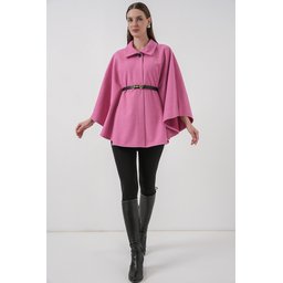 بونشو نسائي كاشيه بحزام 9170 - وردي Women's Belted Cachet Poncho 9170 - Pink
