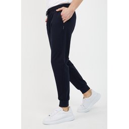 بنطلون رياضي رجالي بجيوب - أسود/رمادي فحمي، قصة مريحة Men's Black-Anthracite Sweatpants with Pockets - Standard Relaxed Fit