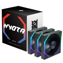 طقم مراوح آسيا هورس NYOTA ARGB بتصميم Reverse – أسود، 3 مراوح قياس 120 ملم AsiaHorse NYOTA ARGB 120mm Fan 3-Pack Reverse Black