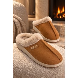 Muggo BLADE شبشب نسائي شتوي مبطن بالفرو مريح - توبا Muggo BLADE Women's Winter Fur-Lined Comfortable Home Slippers - Taba