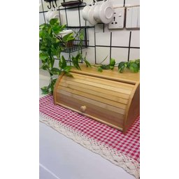 حافظة الصمون والمعجنات الخشبية الفاخرة Premium Wooden Bread and Pastry Storage Box
