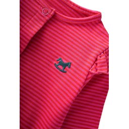 تولوم أطفال مخطط ومطرز - فوشيا (0-3 سنوات) Striped Embroidered Baby Romper - Fuchsia (0-3 Years)