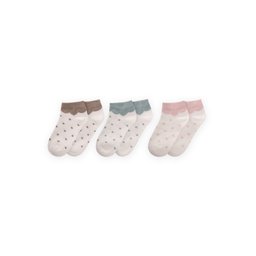 جوارب باتيك منقطة ثلاثية للأطفال 5-12 سنة - نعناعي، بيج، بودرة Triple Polka Dot Patik Socks for Kids 5-12 Years - Mint, Mink, Powder