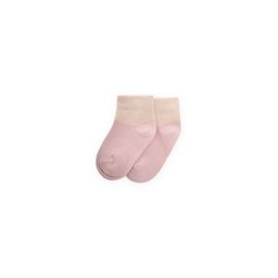 جوارب أطفال بلونين - وردي بودرة (0-4 سنوات) Two-Tone Baby Socks - Powder Pink (0-4 Years)