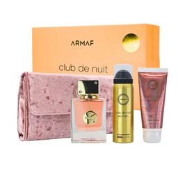 مجموعة عطور كلوب دي نويت النسائية من أرماف - 3 قطع مع حقيبة سفر Armaf Club De Nuit Woman 3 Pcs Travel Pack with Pouch
