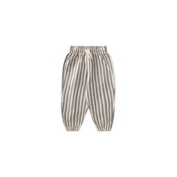 بنطلون شالوار موسلين للأطفال 1-6 سنوات، أخضر مخطط سميك Muslin Harem Pants for Kids 1-6 Years, Green Thick Striped