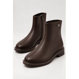 بوت نسائي Muggo LAVEN بسحاب وكعب قصير - بني Muggo LAVEN Women's Zippered Low Heel Daily Boot - Brown