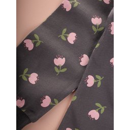 طقم بيجامة أطفال بنمط رمادي دخاني 2-8 سنوات Kids' Patterned Pajama Set 2-8 Years - Smoky Gray